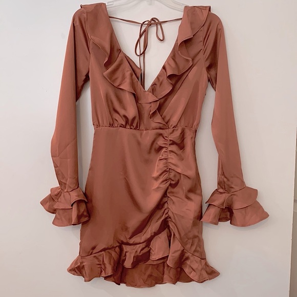 Revolve MAJORELLE Nelly Mini Dress Terracotta Brown Size XS - Picture 4 of 7